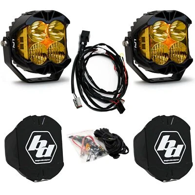 Baja Designs® LP4 Pro 5" LED Amber Driving/Combo Lights Pair & Rock Guard Covers - Image 1 of 4