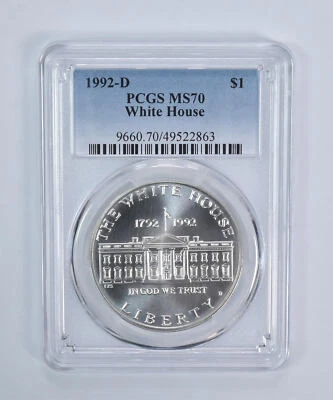 1992-D White House Commemorative Dollar MS70 PCGS Blue Label - Image 1 of 4