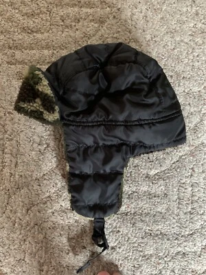 Sombrero de aviador trampero negro y verde militar para niños talla única Foto 1 de 4