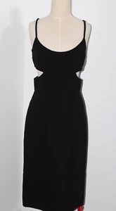 NWT Michael Kors Collection Knit Black Cut Out Wool Blend Sheath Dress 6 $1570 - Picture 1 of 9