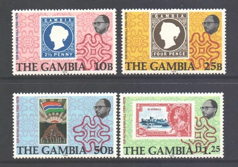 Gambia Rowland Hill #394 - 397 Mint Never Hinged Complete 1979 Set Cover