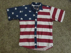 vintage WRANGLER WESTERN PATRIOTIC FLAG SHIRT YOUTH XL 14-16 BH2854M TEEN (A30) - Picture 1 of 3