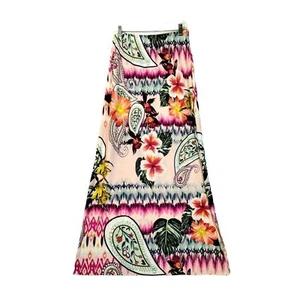 Chico's Maxi Skirt Women's S Knit Pull On Hawaiian Aloha Tropical Cruise Resort - Picture 1 of 6
