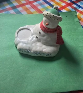 Hallmark Slush Happens Schneemann Weihnachten Teelichtständer Halter für Windlicht - Bild 1 von 1