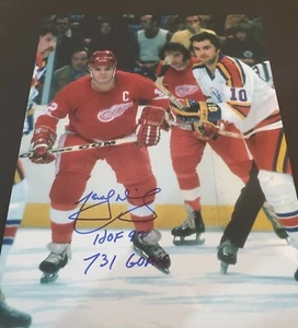 Autographed 11X14 MARCEL DIONNE HOF 92 Detroit Red Wings Photo - w/Show Ticket - Picture 1 of 1