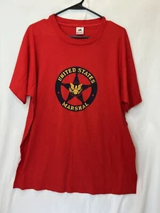 Vintage Fruit Of The Loom XL Single Stitch Tshirt US Marshal Red Kurzarm EUC - Bild 1 von 3