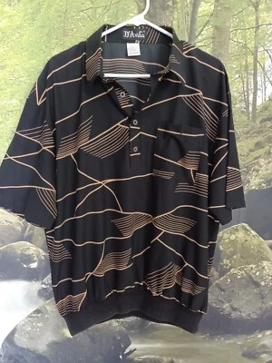 Camisa vintage 'Ávila Dávila para hombre con bandas dobladillo bolsillos mangas cortas X-grande Foto 1 de 4