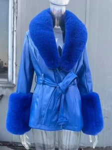 Jacke ,Winterjacke ,Damen,Pelzkragen,Blau,Gr,L,Hohe qualität Luxus Neu - Bild 1 von 1