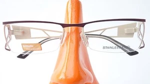 Ausgefallene Damen Brille Nylorrand leicht Designbügel braun creme Gestell Gr S - Picture 1 of 4