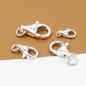 5 Sterling Silver Lobster Claw Clasps with Closed Jump Ring 925 Silver - Picture 1 of 10