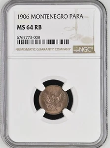 Montenegro, 1906 1 Para, NGC MS64, Scarce - Picture 1 of 2