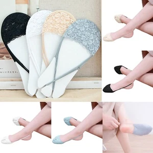 1 Pairs Women's Ballerina Socks Solid Non Slip Socks Lace Splice Socks Boat - Picture 1 of 29