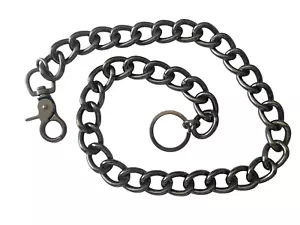 25" Gun Metal Heavy Duty Leash Metal Wallet Chain Biker Trucker Jean Key Chain - Picture 1 of 4