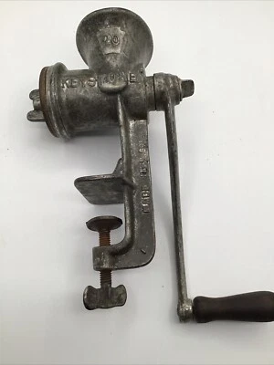 Vintage Keystone Meat Grinder No 20 Hand Crank Table Mount - Image 1 of 4