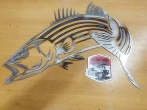 Gestreifter Bass Metall Wandbild Plasmaschnitt Wohndeko Geschenkideen - Bild 1 von 2