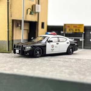 Rollin 1/64 Scale Dodge Charger 2008 Police Black/White Diecast Car Model Toy  - Picture 1 of 5
