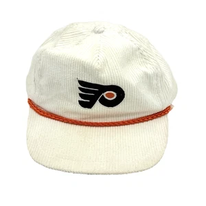 Vintage NHL Philadelphia Flyers Corduroy Hat Snap Back Size M/L White - Picture 1 of 11