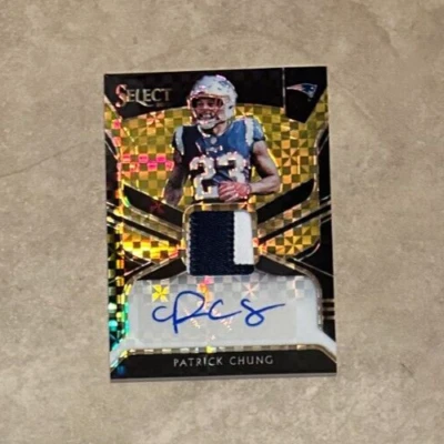 2018 Patrick Chung Select Gold 06/10 Sick Patch Auto New England Patriots - Image 1 of 2