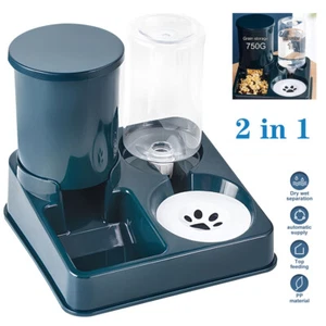 2 in1 Feeder Food Water Dispenser Bowl Automatic Dog Cat Bottle Pet Self Feeding - Picture 1 of 9