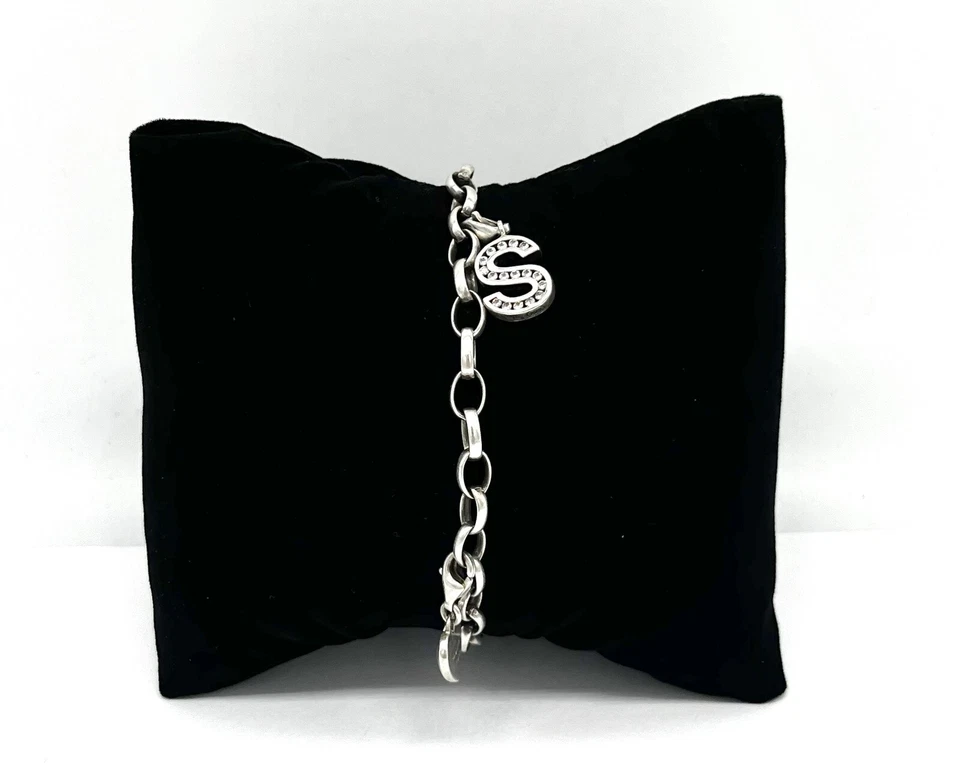 925/- Silber Charm Armband, Thomas Sabo, simulierten Diamanten, 20 cm lang, - Bild 1 von 3
