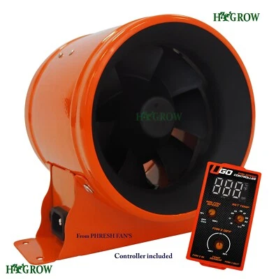 U-GO 8''  EC Extraction Fan All sizes. Includes Digital Fan Speed Controller. - Image 1 of 4