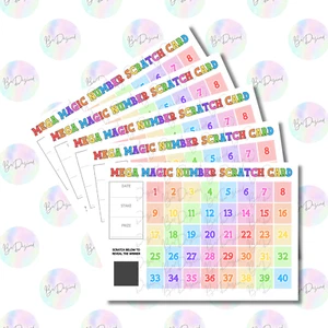 1-40 Magic Number Bonus Ball Fundraising Raise money FUN Scratchcard Cards NEW - Picture 1 of 3
