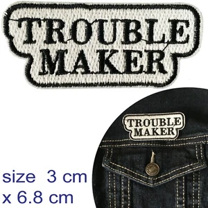Trouble maker iron on patch stirrer mischief troublemaker rabble iron-on patches - Picture 1 of 2