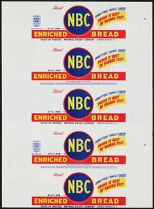 Vintage bread wrapper NBC Nabisco National Biscuit Co Buffalo NY new old stock - Picture 1 of 2