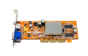 Retro AGP ASUS ATI RADEON 9200 SE A9200SE/T/P/64M/A GPU Video Desktop PC Vintage - Picture 1 of 3