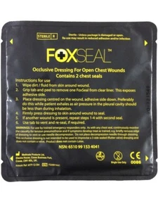 FOXSEAL Apósito Oclusivo para Heridas Abiertas en el Pecho Primeros Auxilios Médicos EMS Paquete de 2 - Imagen 1 de 3
