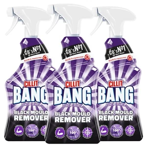 3 x Cillit Bang Power Cleaner Black Mould Remover Spray 750ml - Picture 1 of 5