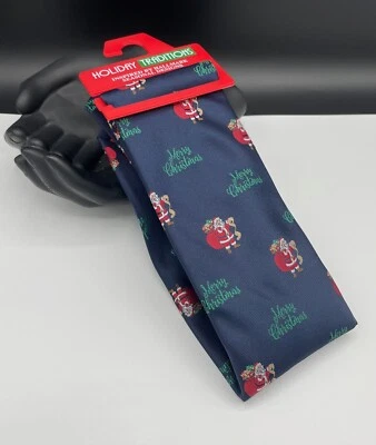 Corbata de poliéster para hombre con sello inspirado en las tradiciones navideñas ~ ¡Feliz Navidad! Foto 1 de 3