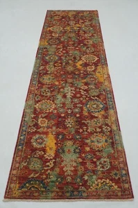 3 x 10 ft Red Modern Bidjar Afghan Hand knotted Oriental Runner Rug - Picture 1 of 16