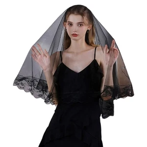 Dark Series Tulle Veils Punk Bridal Headpiece Halloween Dressingup Head - Picture 1 of 8