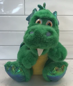 Juguete de peluche de colección Busch Gardens verde amarillo dragón alas iridiscentes - Imagen 1 de 11