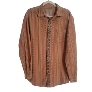 The Territory Ahead Southwestern Aztec Button Up Shirt Men's Medium Tall Orange - Picture 1 of 11