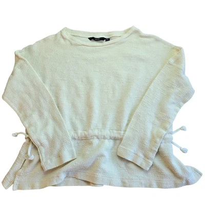 Vero Moda Women's Top Textured Cotton/Linen Cream Small Waist Ties Classic *READ - Image 1 of 4