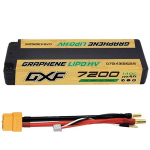 2xDXF 2S LiPo Battery 7.6V 140C 7200mAh XT60 5MM GOLDEN Truck Racing tour car - Picture 1 of 7