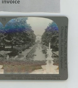 Basin & Gardens Fairmount Park PA Philadelphia Pennsylvania Keystone Stereoview - Foto 1 di 2