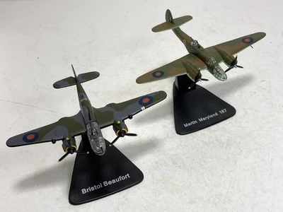 Atlas Diecast Aircraft British Bombers Bristol & Maryland WW2 Metal Scale Models - Image 1 of 4