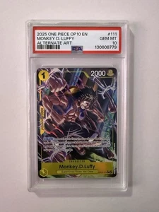 2025 ONE PIECE OP10 111 MONKEY D. LUFFY ALTERNATE ART PSA 10 - Picture 1 of 10