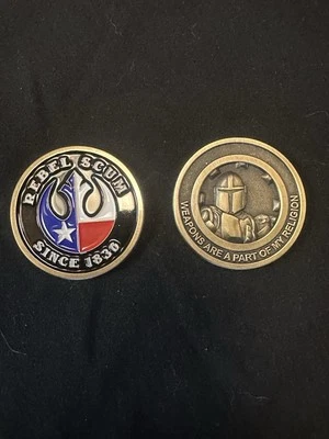 Star Wars Mandalorian & Texas Rebel Scum Novelty Coin!!! - Image 1 of 3