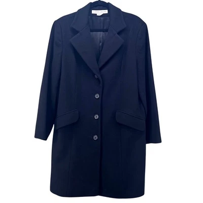 Abrigo Larry Levine Mujer Talla 10 Mezcla Lana Profesional Dinero Antiguo Preppy Foto 1 de 4