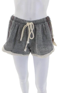 Beach Freedom Womens Cotton Elastic Waist Striped Casual Shorts Black Size M - Picture 1 of 6