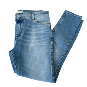 ASOS Mid Rise Jeans NEU Übergröße 16 Taille 34 Damen Stretch Ankle Medium Wash blau - Bild 1 von 8