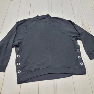 Allsaints Leti Freida Oversize Sweater Pullover Schwarz Druckknopf Seite Mock Neck - Bild 1 von 5