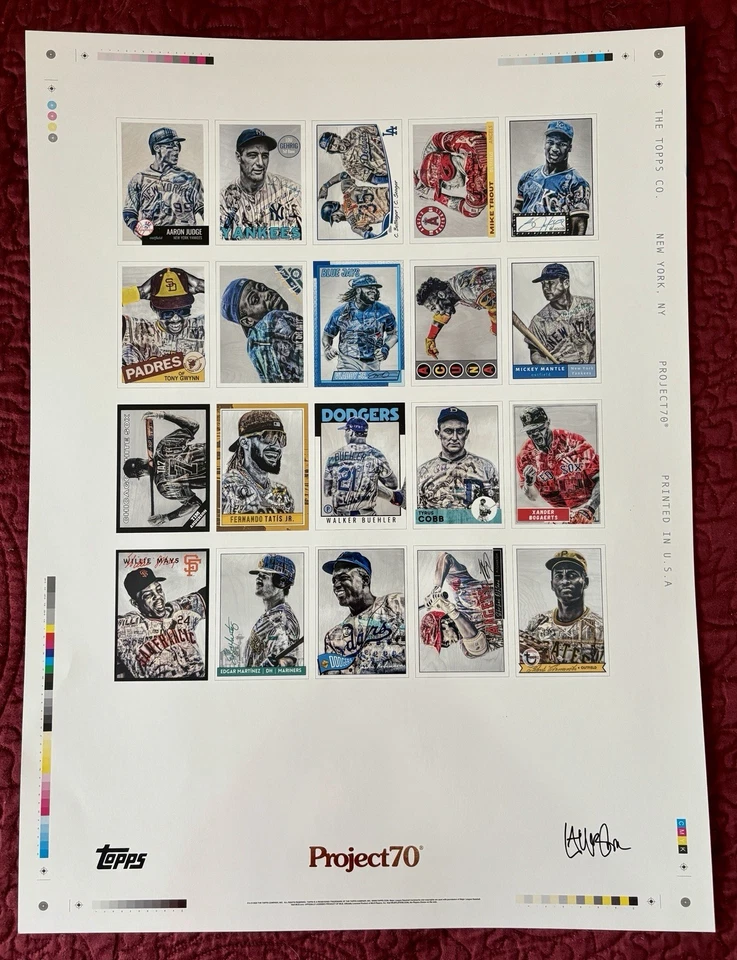 Póster Topps Project 70 2021 de Lauren Taylor estampado dorado edición limitada 18x24 Foto 1 de 1