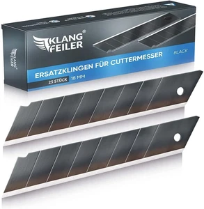 ® 25 Lame per Cutter - 18Mm - Nera - Lame Taglierino - Lame Di Ricambio per Cutt - Foto 1 di 12