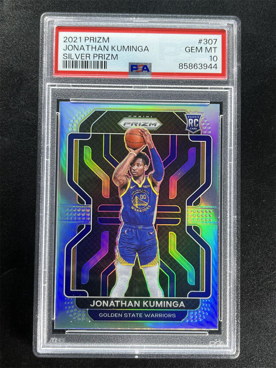 2021-22 Panini Prizm Jonathan Kuminga #307 Silver Prizm Rookie RC PSA 10 Mt