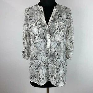 Apt. 9 Bluse Donna S Pelle di Serpente Stampa Animalier Ufficio Lavoro Casual Città Notte Fuori - Foto 1 di 12